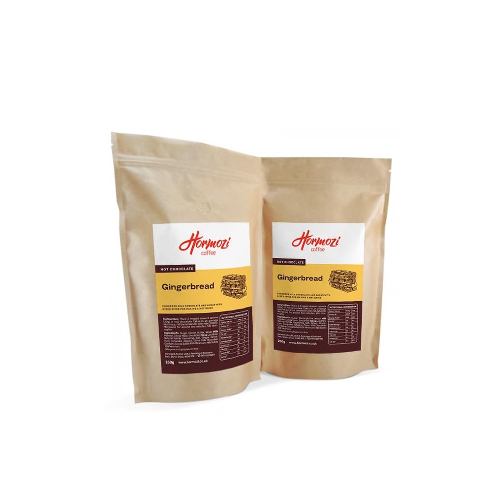 Hormozi Coffee - Gingerbread Gourmet Hot Chocolate Flakes 250g - Rich Creamy Made with Real Chocolate