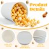 ARQRHTLY 100 PCS 130 oz Disposable Paper Popcorn Buckets with Paper Lids, Large White Blank Popcorn Buckets Food Snack Containers for Parties, Movie Night, Carnival, DIY Crafts, Snacks and Treats view 3
