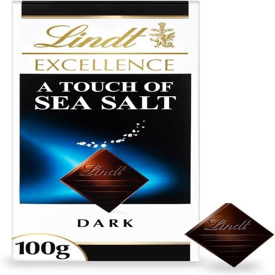 Excellence Chocolate Bar Range Premium Swiss Chocolate Gift For Any Occasion (Lindt Excellence Dark Chocolate - A Touch of Sea Salt 100g)