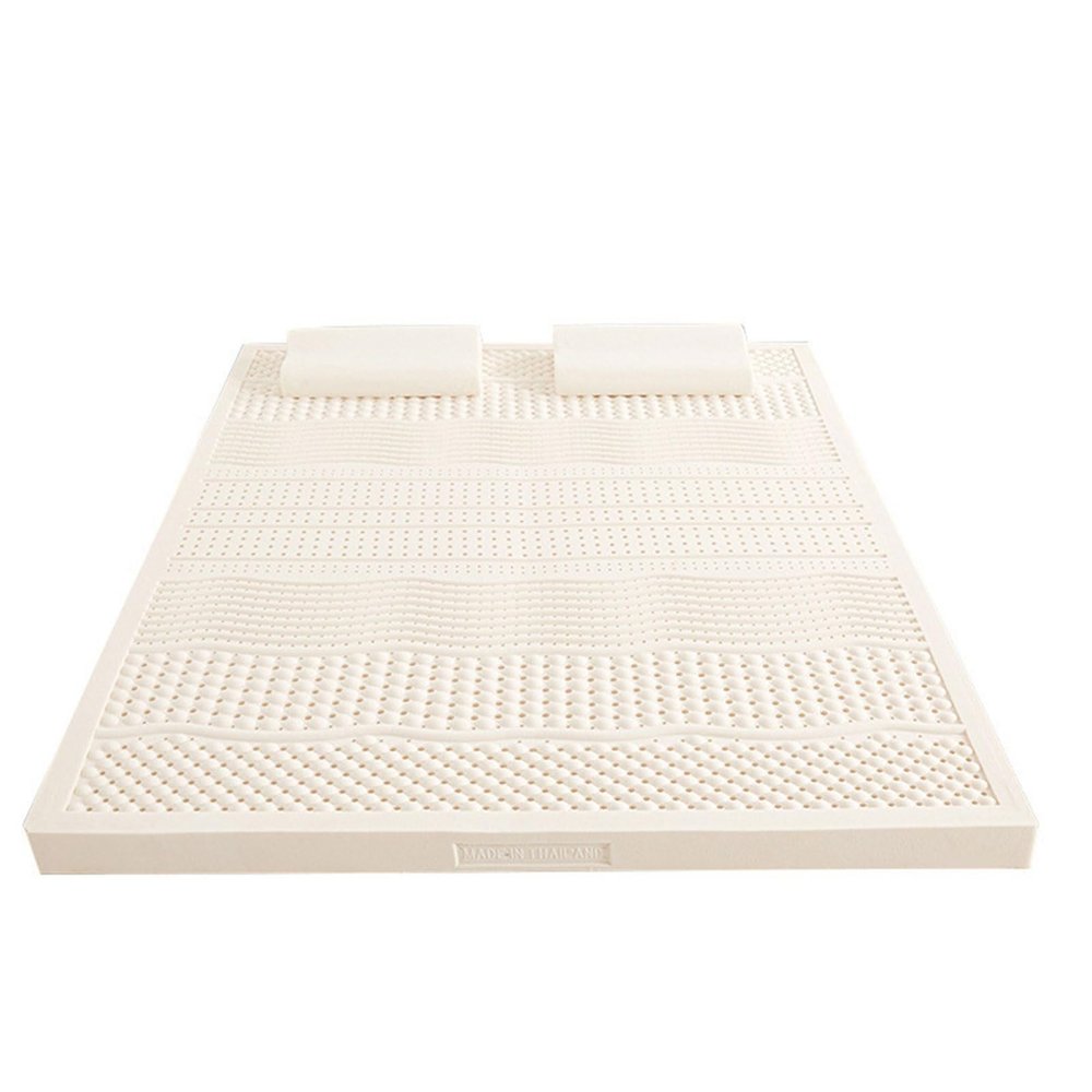 Thick Memory Foam Mattress Pad with Natural Latex - Breathable Hypoallergenic Support for Ultimate Comfort in Bedroom & Living Room - Pressure Relief & Softness