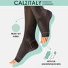 CALZITALY PACK 1/2 Pairs Open Toe Graduated Compression Socks for Women 70 DEN, Flight Socks for Men and Women, Toeless Medical Support Socks 10-14 mm/Hg (Pack - 2 Pairs Black, XS/S) view 2