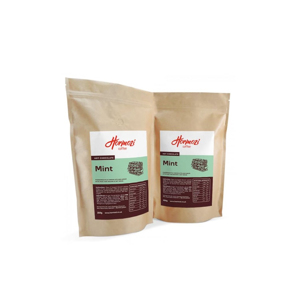 Hormozi Coffee - Mint Gourmet Hot Chocolate Flakes 250g - Rich Creamy Made with Real Chocolate