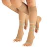 CALZITALY PACK 1/2 Pairs Open Toe Graduated Compression Socks for Women 70 DEN, Flight Socks for Men and Women, Toeless Medical Support Socks 10-14 mm/Hg (Pack - 2 Pairs Skin, XS/S) view 1