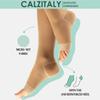 CALZITALY PACK 1/2 Pairs Open Toe Graduated Compression Socks for Women 70 DEN, Flight Socks for Men and Women, Toeless Medical Support Socks 10-14 mm/Hg (Pack - 2 Pairs Skin, XS/S) view 2
