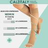 CALZITALY PACK 1/2 Pairs Open Toe Graduated Compression Socks for Women 70 DEN, Flight Socks for Men and Women, Toeless Medical Support Socks 10-14 mm/Hg (Pack - 2 Pairs Skin, XS/S) view 3