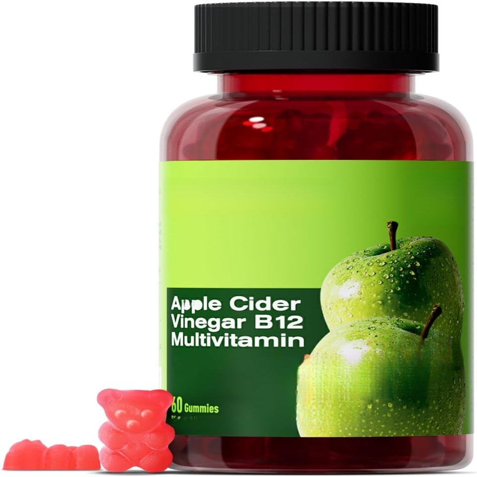 Organic Apple Cider Vinegar Gummies, Sugar-Free, for Digestion, Metabolism, and Natural Energy Support (1)