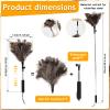 19-49Inch Feather Cleaning Tool,Extendable & Bendable Ostrich Feather Duster with Handle Reusable Feathers Cleaning Supplies for Ceiling Fan, Blinds, Car view 2