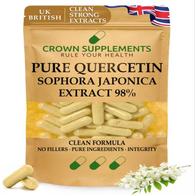 Pure Clean Quercetin 98% Extract Capsules | Clean Formula Supplement | Crown Supplements UK (90 Capsules)