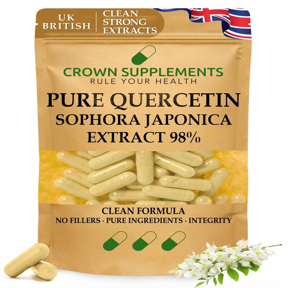 Pure Clean Quercetin 98% Extract Capsules | Clean Formula Supplement | Crown Supplements UK (90 Capsules)