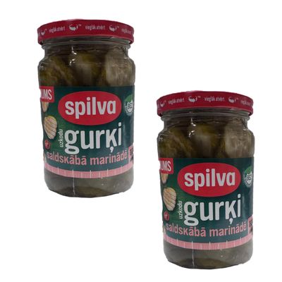 Spilva Sliced Cucumbers 460G Sweet And Tangy Marinated Pickles No Preservatives Product Of Latvia Pack Of 2