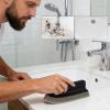 Beard Cleaner for Sink, Ergonomic Trimming Scrubber, 10 x 7 x 3 cm Beard Sponge for Sink with Easy Grip, Silicone Grooming Tool with Non-Slip Feature, Bathroom Counter Accessory Quick Cleaning view 4