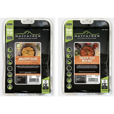 Expedition Ration Pack Macaroni Cheese & Chicken Tikka with Rice | 2 Hearty Ready Meals for Camping, Hiking & Emergencies | Outdoor Food Bundle by Black Nore Gifts