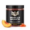 Muscle Munch Creatine Monohydrate Gummies 5000mg - BCAA, L-Taurine & B12 - Vegan Pre Workout for Men and Women - Sugar Free, Gluten Free, Non-GMO - Peach Flavour, 120 Count (30 Servings) view 1