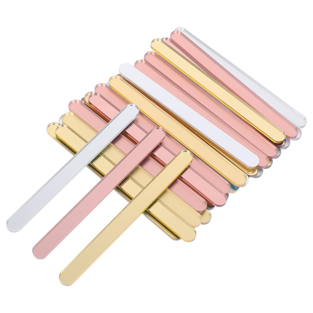 Mobestech 30pcs Acrylic Sticks Reusable Ice Pop Sticks Not Easy to Deform Or Break DIY for Restaurant and Homemade Ice Pops