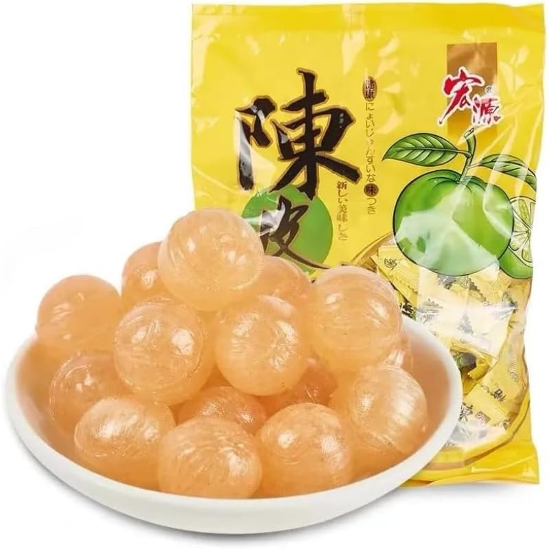 3 flavors of fruit hard candy, Sweet and sour plum candy, orange candy, Chinese classic guava candy, Fruit snacks, Preserved fruits, Mixed fruit flavor candy gift pack, Gummies (100g,Orange candy)