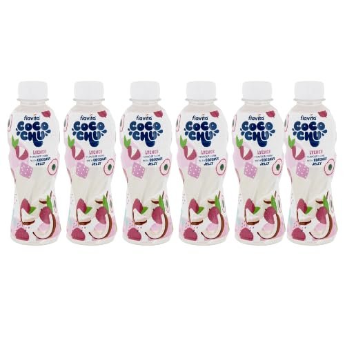 Flavita CocoChu Lychee Coconut Jelly Drink 250ml Tropical Lychee Drink with Coconut Jelly Pieces Ready to Drink (Pack of 6)