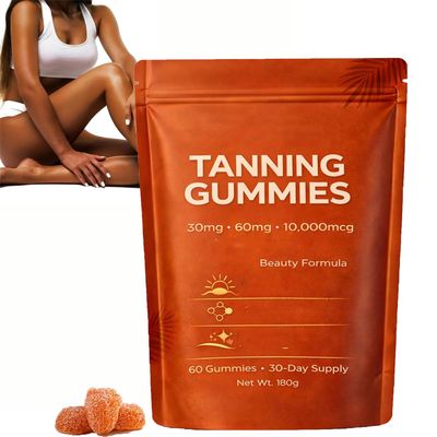Skin Tanning Gummies,Beta-C-arotene & L-ycopene Blend,Beauty Routine Gummy Format,Enhancing Natural Skin Tone (1 Bag)