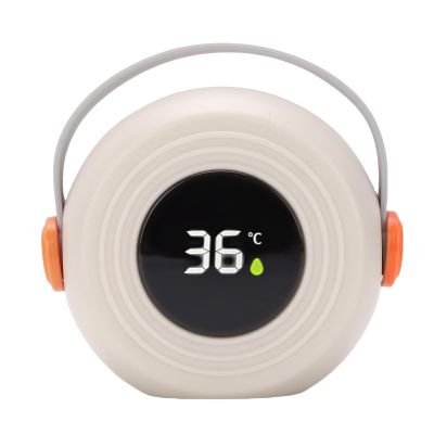 HELEVIA Baby Bath Thermometer, Cute Speaker Shape Water Proof LED Thermometer Toy, for Infant Toddler Bathtub Swimming Pool (Beige)