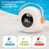 HELEVIA Baby Bath Thermometer, Cute Speaker Shape Water Proof LED Thermometer Toy, for Infant Toddler Bathtub Swimming Pool (Beige) view 2
