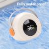 HELEVIA Baby Bath Thermometer, Cute Speaker Shape Water Proof LED Thermometer Toy, for Infant Toddler Bathtub Swimming Pool (Beige) view 4