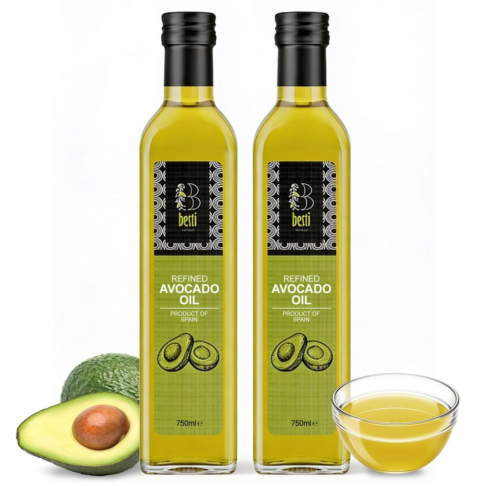 Besti Avocado Oil Cooking 750ml 2 Pack - Refined Cooking Avocado Oil for Everyday Recipes - Kosher Certified, Neutral Pantry Staple