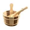 ALCXAZS Handcrafted Sauna Bucket and Ladle Set with Wooden Spoon Spa Bath Accessories Water Storage Bathing Barrel with Ladle Spoon is Made of Wood Bath Bucket Flower Pot Outdoor view 2