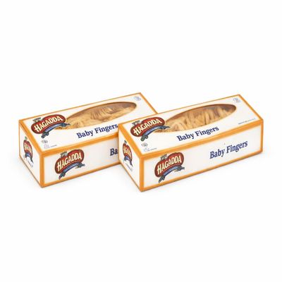 Hagadda Lady Fingers 113g Boudoir Biscuits Pack of 2 - Kosher Passover Snack - Light Crisp Sponge Treat, Dessert Baking Tiramisu Base - Tea Coffee Companion - Individually Packed European Style