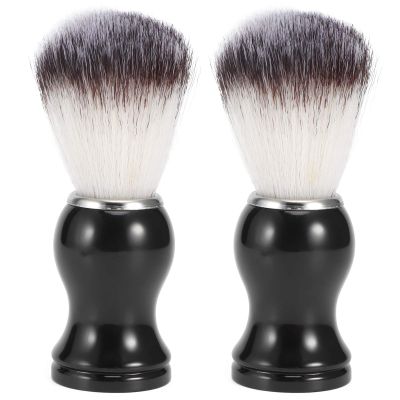 Adfaga 2PCS Premium Nylon Beard Brush Set for Men Professional Grooming Kit Ergonomic Handle Soft Facial Hair Care Travel Home Salon Use Black 4.1 Inch