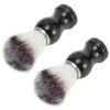 Adfaga 2PCS Premium Nylon Beard Brush Set for Men Professional Grooming Kit Ergonomic Handle Soft Facial Hair Care Travel Home Salon Use Black 4.1 Inch view 2