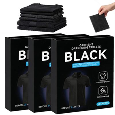 2026 Color Restore Tablets, Black Fabric Dye Tablets for Clothes, Fabric Color Reviver for Black Clothes fors Cotton Wool T-Shirts Shoes Pants Sweaters Arts Crafts Home Travel Laundry,10pcs/box (3box)
