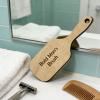 Bald Man Comb and Brush Set, Funny Wooden Hairless Grooming Tool for Hairless Men, Humorous Toothless Comb and Brush Gag Gift for Men, Birthday Prank Present (Natural Wood) view 3