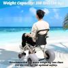 Foldable Beach Cart with All-Terrain Wheels and Foldable Footrests for Soft Sand and Travel Transport view 2