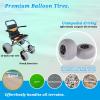 Foldable Beach Cart with All-Terrain Wheels and Foldable Footrests for Soft Sand and Travel Transport view 4