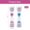 HDFHDF Hourglass Teeth Brushing Children's Hourglass 3 Minutes Toothbrush Clock Children 3 Minutes Smile Face Timer Birthday Gift Interesting (Blue, Pink) view 2