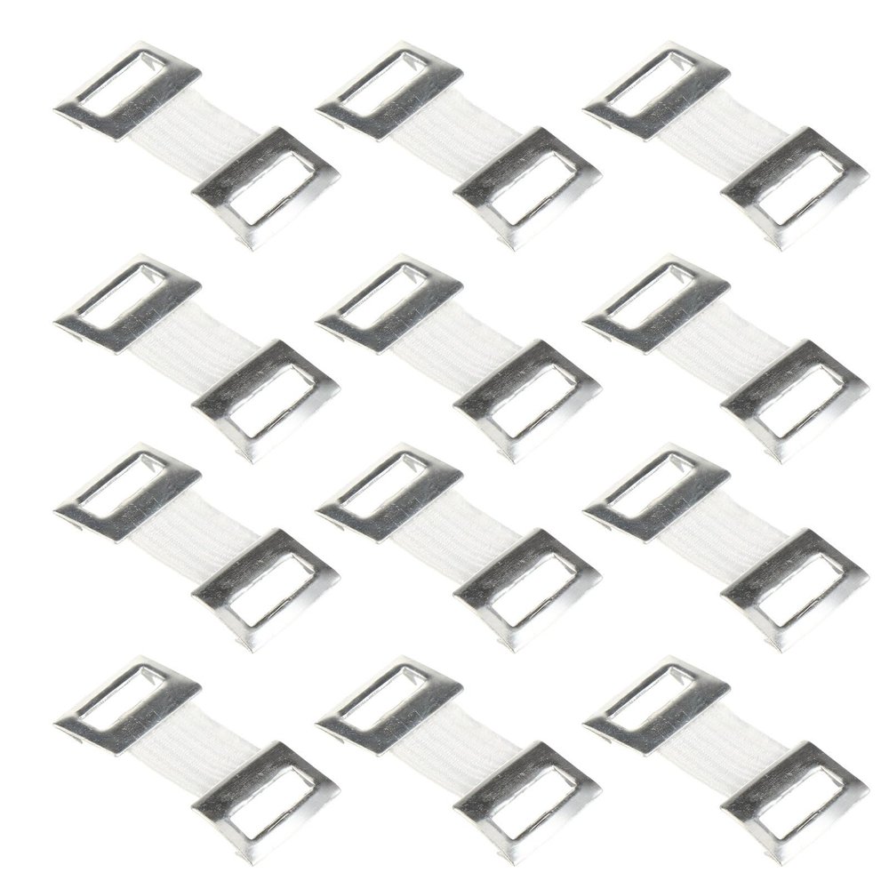 ADOCARN Hook Tape Buttons Compression Force Adjustable Elastic Buckles Aluminum Buckles 100pcs Fasteners White for Sewing Crafts and Fixing