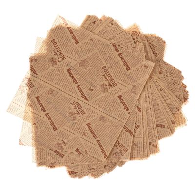 FESTFENDS 100pcs Fried Chicken Wraps Chips Wrap Food Packing Supplies Waterproof Not Easy to Tear for Baking and Birthday Parties 25x25cm Assorted Style