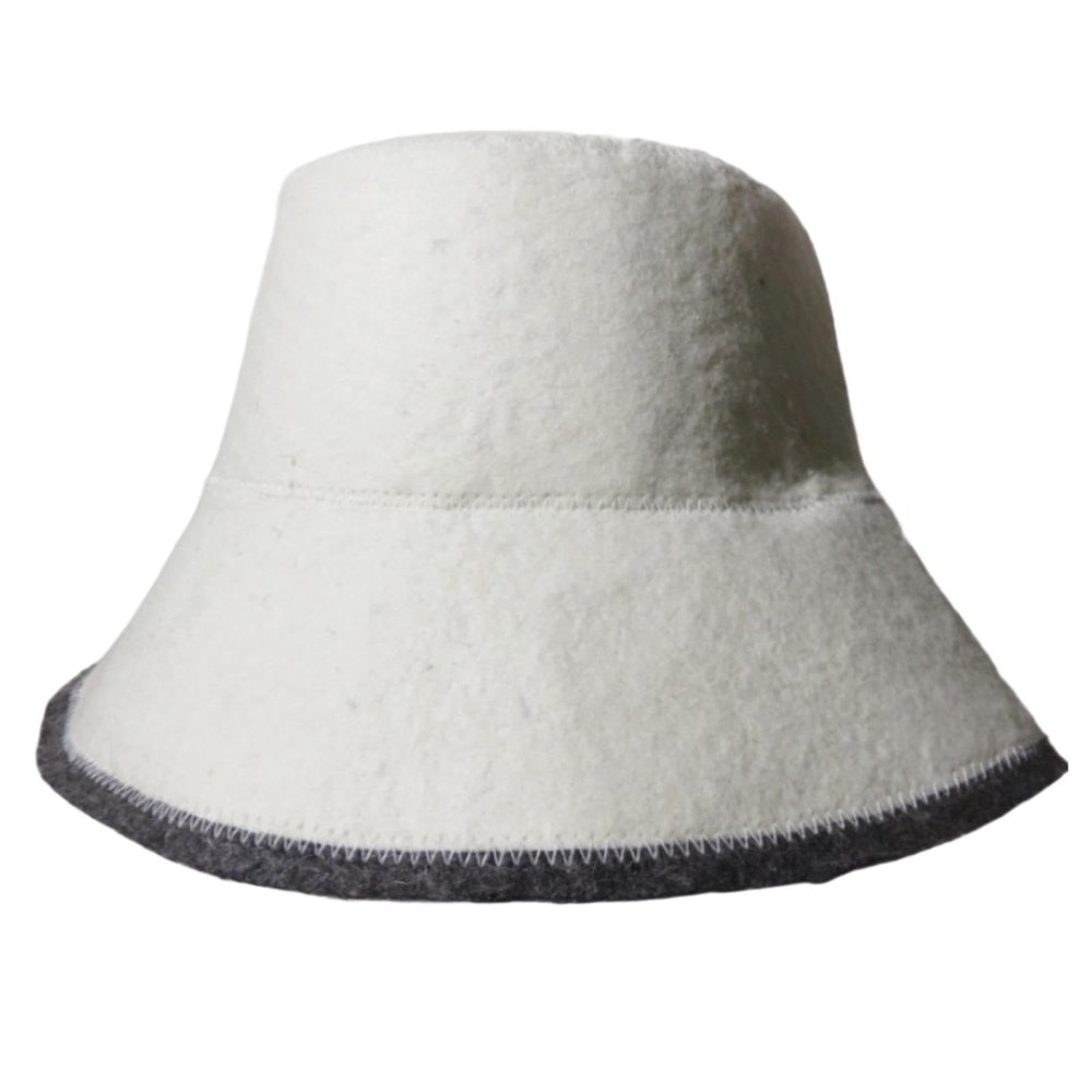 ALCXAZS Lightweight Sauna Hat Anti Heat Headgear Wool Felt Relaxing in Spa Or Sauna ADVANTAGESauna Hat Protects Head and Hair Overheating Wool Felt Anti Heat Russian Headgear, White