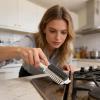 Detailing Crevice Brush - Cleaning Tool with Scraper | Non Slip Handle for Tight Spaces, Small Scrub Accessory with Durable Bristles & Compact Design for Kitchen, Tub and Sink view 3