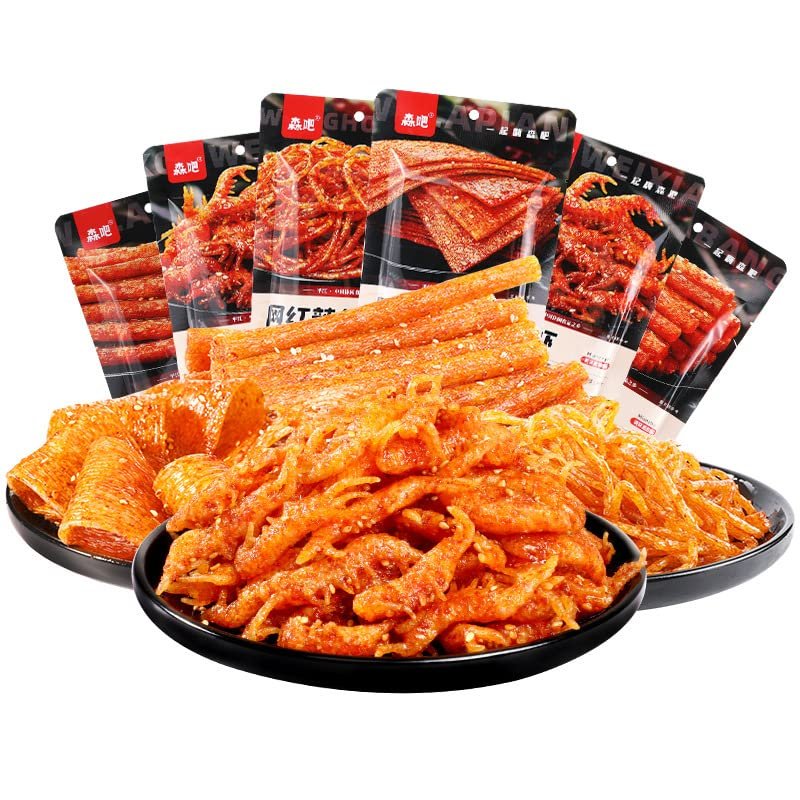 Latiao Snack Gift Package (65G/Bag) Spicy Strips Chinese Snack, Big Gluten,multi-flavor Spicy Block, lataio Latio (Spicy Strips 6,10 bag)