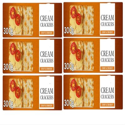 Cream Crackers 300g 6 Pack,Ideal for pairing with cheese, tomatoes, dips, or your favourite toppings for a quick and delicious snack.