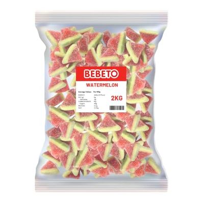 Bebeto Watermelon Sweets 2kg Watermelon Flavoured Chewy Jelly Candy