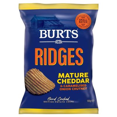 Burts Mature Cheddar & Caramelised Onion Chutney Crisps (10 x 150g)