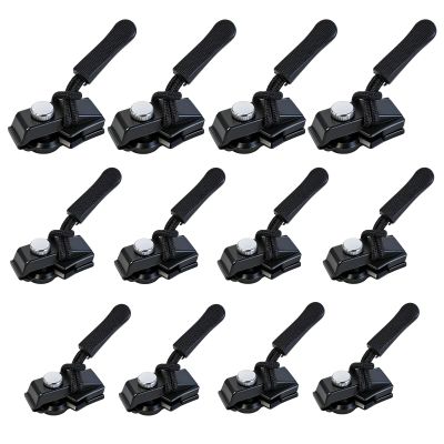 12 PCS Zip Repair Kit Zipper Pull Replacement, Large Medium Small 4pcs Each for Jackets Backpacks Coats Luggage Tent Duvet Covers, Detachable Universal Zipper Head, No Sewing Tools Required