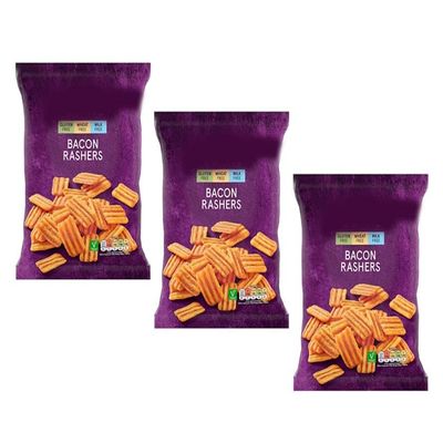 Bacon Rashers Snacks, Gluten Free, Wheat Free, Milk Free, Vegan, 150g,Pack Of 3