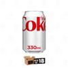 Coca Cola Soft Drinks Variety Pack Original Taste, Diet Coke & Zero Sugar Fizzy Drinks, Classic Refreshing Cola Cans & Bottles for Party Gathering | (330ml-Can 18 Pack, Diet) view 4