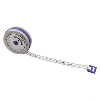 Retractable BMI Body Mass Index Measuring Tape for Waist, Chest, Hip & Thigh 150 cm or 200 cm Plastic Diet Tracking Tool with Push-Button Lock and Auto-Retract(blue)