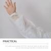 CALLARON 50pcs Breathable White Nonwoven Fabric Arm Sleeves Wear-resistance Elastic Design Protective Sleeve Covers for Kitchen and Home Cleaning view 4