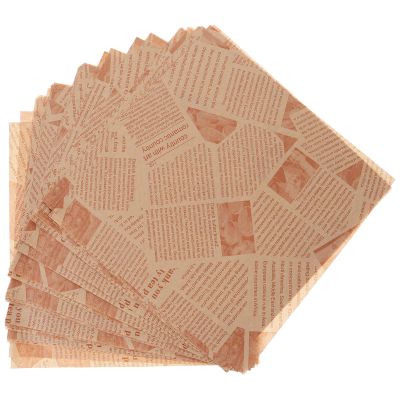PRETYZOOM 100pcs Oil Wrapping Paper for Sandwiches Burgers Baking Food Wraps Non-Stick Chips Paper Food Packing Supplies for Store Home Kitchen Style