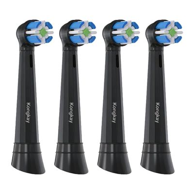 4 Pack Replacement Heads Compatible with Oralb iO Series 2 3 4 5 6 7 8 9 10, Ultra-Soft Bristles for Sensitive Gums, Precision Cleaning Brush Heads, Black