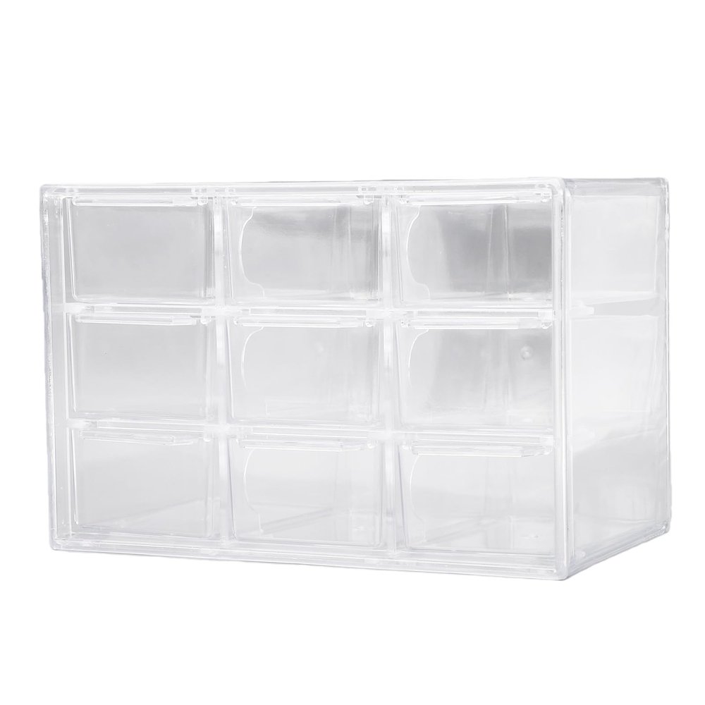 ACOGEDO 9 Grid Contact Lens Organizer, Transparent Plastic Storage Box with Wall Mount Hole, for Daily Disposable Contact Lenses Earrings Hairpins Cosmetics (Transparent)